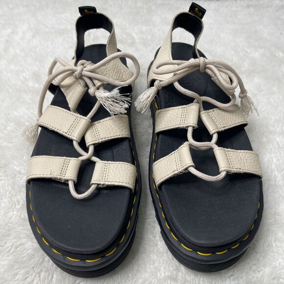 Dr. Martens Shoes - Dr. Martens Women's White Black Nartilla Platform Sandals Shoes Size 11